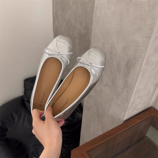 Damen Ballerina-Schuhe mit modischer Schleifenverzierung und komfortablem Fußbett R&B