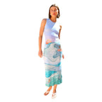 Damen Maxikleid mit kreativem Grafikdesign R&B