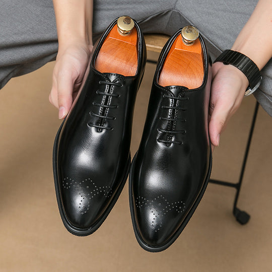 Herren elegante Schnürschuhe aus hochwertigem Leder mit modischem Design R&B