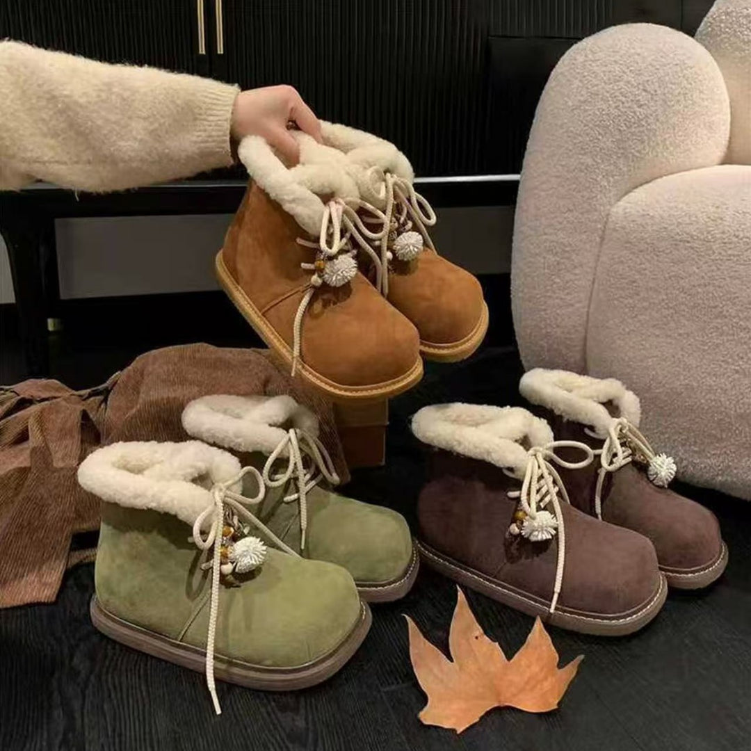 Damen Kuschelige Winterboots mit weichem Kunstfellkragen R&B
