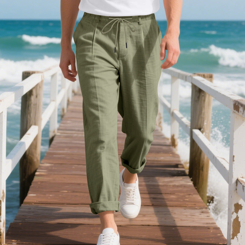 Herren leichte, atmungsaktive Strandhose mit verstellbarem Kordelzug und praktischen seitlichen Taschen R&B