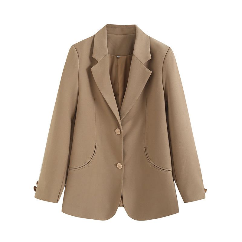 Damen elegante Blazerjacke mit strukturiertem Schnitt und praktischen Taschen R&B