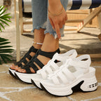 Damen Wedge-Sandalen mit verstellbaren Riemen und luftiger Sohle R&B