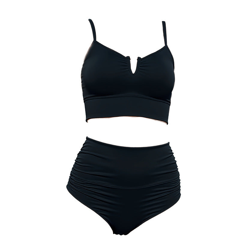 Damen Hochgeschnittener Bikini mit raffiniertem Oberteil und elastischem Bund R&B