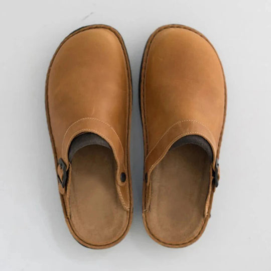 Damen Clogs mit komfortabler Fußbettgestaltung und elegantem Riemen R&B