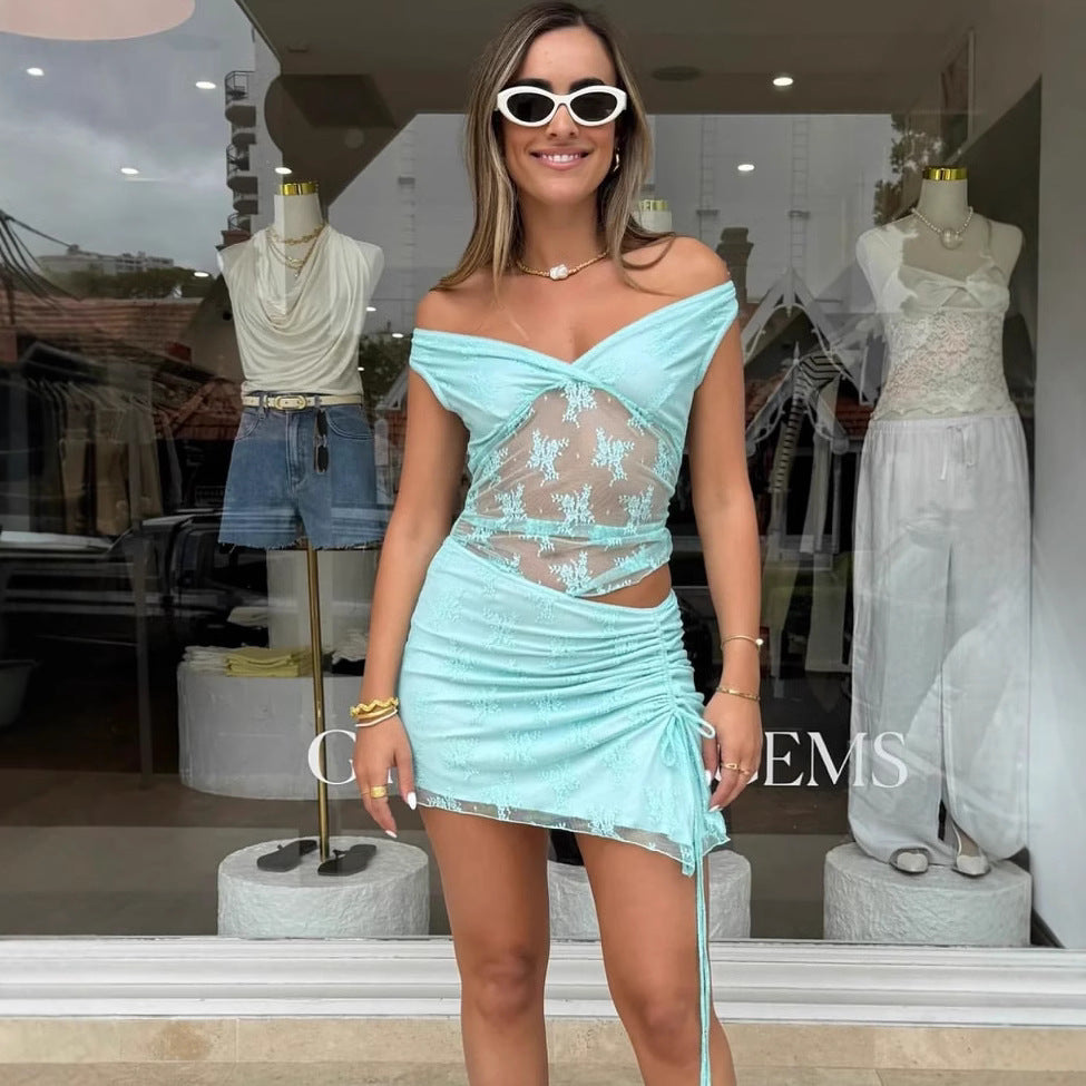 Damen Spitzen-Maxikleid mit zarten Trägern und romantischem Schnitt R&B