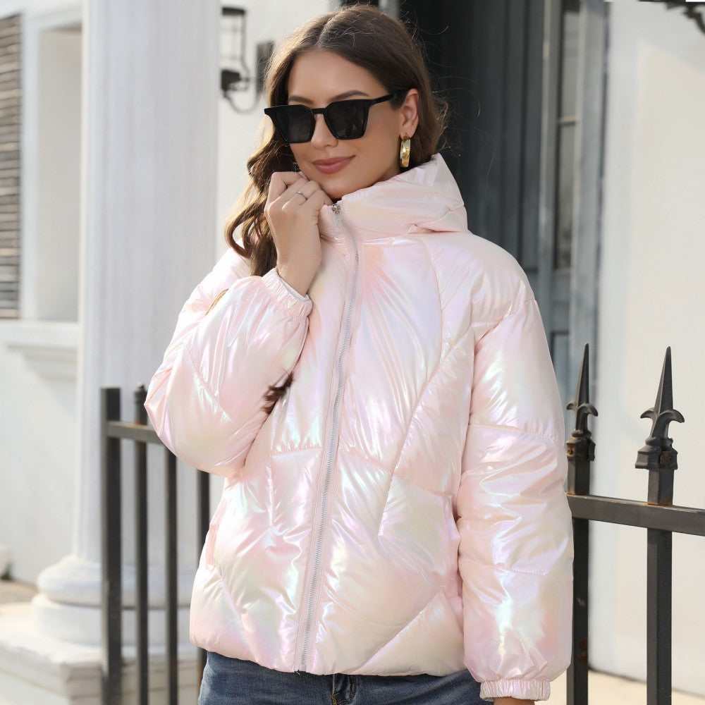 Damen Hochglänzende Steppjacke R&B