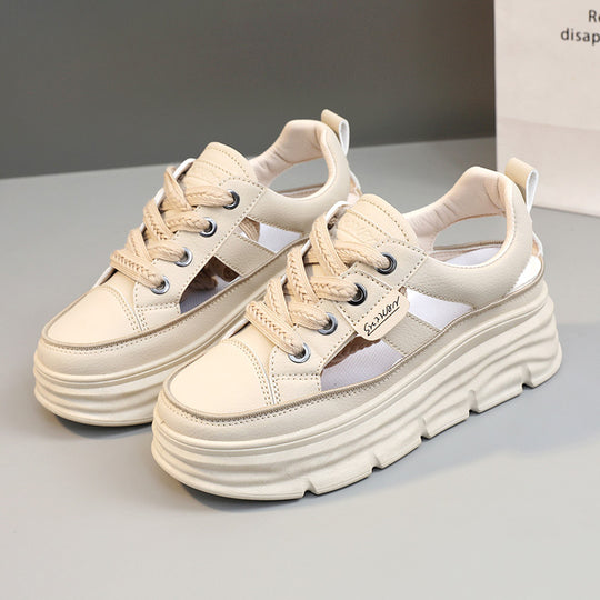 Damen Plateau Sneakers mit modischem Akzent und rutschfester Sohle R&B