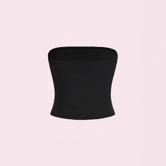 Damen Bandeau-Top mit romantischem Herzmotiv und Schleifendruck R&B
