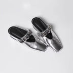 Damen elegante Mules mit modischen Metallakzenten R&B