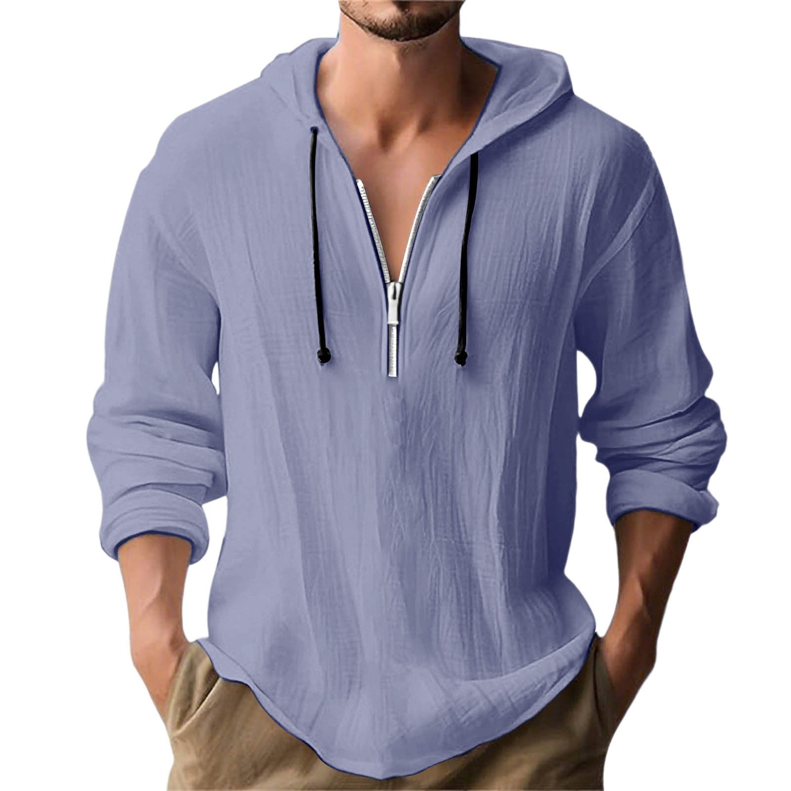 Herren lässiger Kapuzenpullover mit Reißverschluss R&B