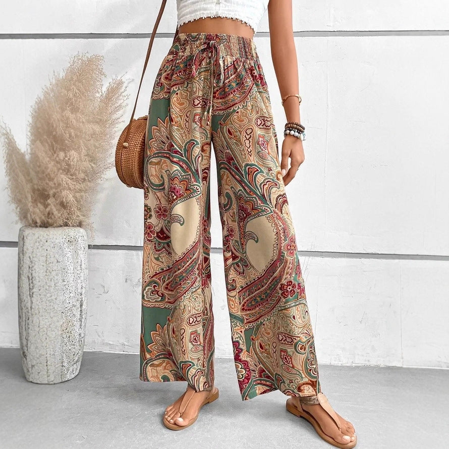 Damen Weite Hosen mit paisley Muster R&B