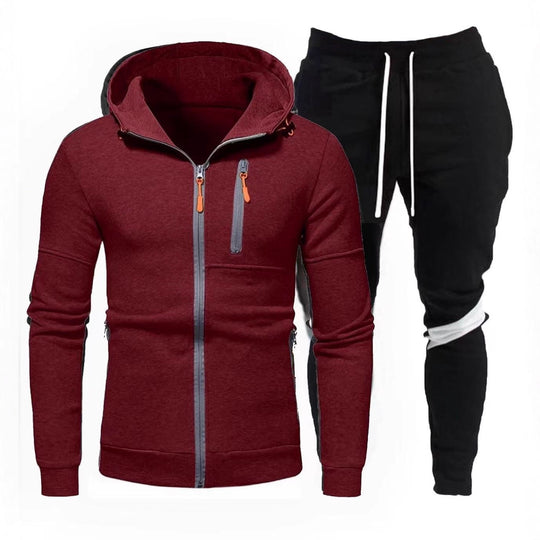 Herren sportliche Kapuzenjacke mit praktischem Reißverschluss und Jogginghose R&B