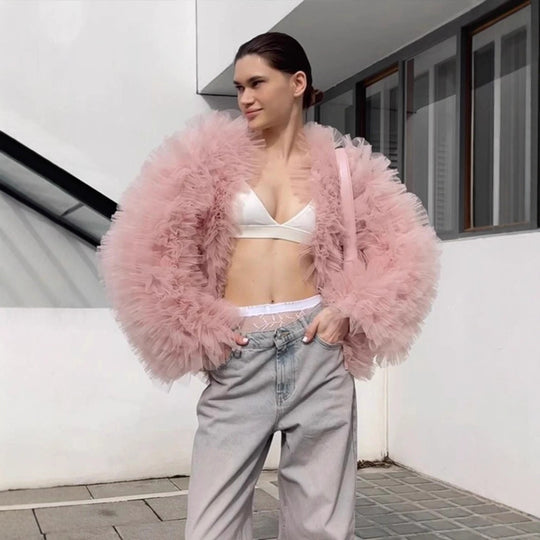 Damen Voluminöse Tülljacke R&B