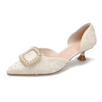 Damen elegante Slingback-Pumps mit funkelndem Schmuckdetail