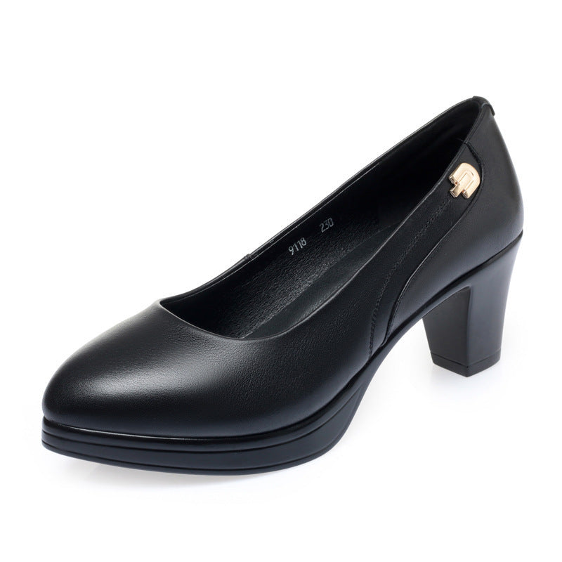 Damen Elegante Blockabsatz-Pumps mit verziertem Riemen und komfortabler Sohle R&B