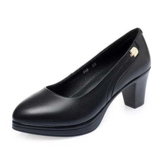 Damen Elegante Blockabsatz-Pumps mit verziertem Riemen und komfortabler Sohle R&B