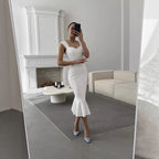 Damen Wickelkleid mit elegantem Herzausschnitt und schwingendem Saum R&B