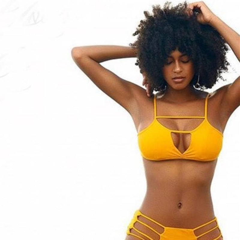 Damen Designer-Bikini mit Cut-Outs und Riemen R&B