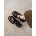 Damen elegante Mary Jane Loafers mit modischem Riemchen und komfortablem Fußbett R&B
