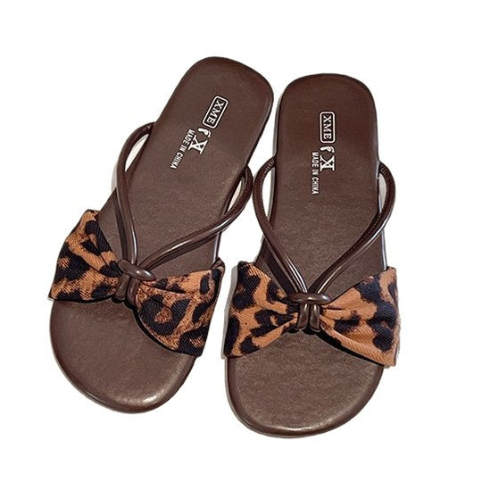 Damen elegante Riemchen-Sandalen mit großem Schleifenakzent R&B