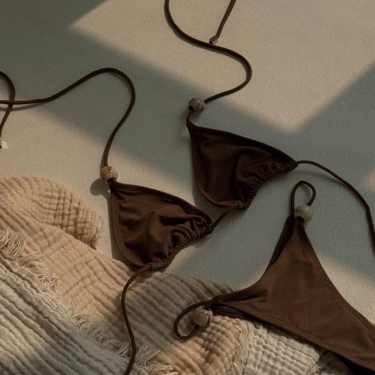 Damen Triangel-Bikini mit modischen Perlendetails R&B