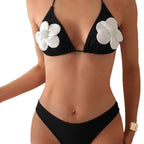 Damen Triangel-Bikini mit elegantem Blütenapplikation R&B