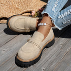 Damen Mokassin-Schuhe mit eleganter Verzierung und robuster Sohle R&B