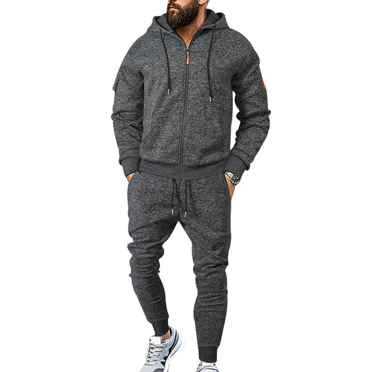 Herren sportliches Zweiteiliges Trainingsanzug mit praktischen Taschen und elastischem Bund R&B