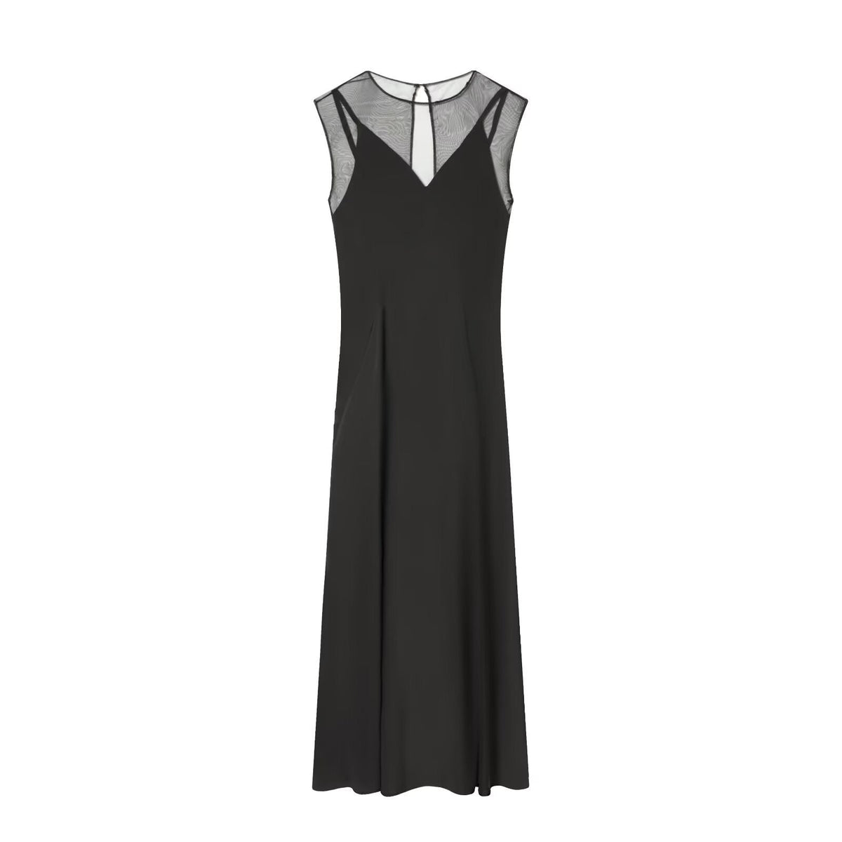 Damen Maxikleid mit eleganter Transparenz R&B