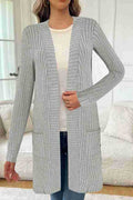 Damen Strickcardigan mit feinem Rippdesign und praktischen Taschen
