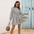 Damen Minikleid mit Rüschendetails und elastischem Taillenzug R&B