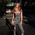 Damen Jumpsuit mit raffiniertem Schlangenhaut-Design und figurbetontem Schnitt R&B