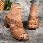 Damen Plateau-Sandaletten mit floralen Lochdesign und komfortablem Riemensystem R&B