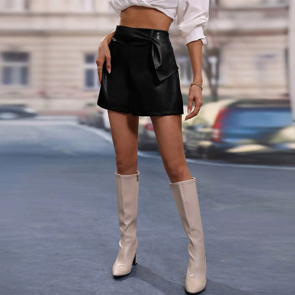 Damen Minirock mit asymmetrischem Schnitt und dekorativer Schleife R&B