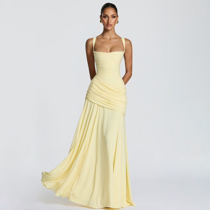 Damen Maxikleid mit dekorativen Rüschendetails und eleganter Taillierung R&B