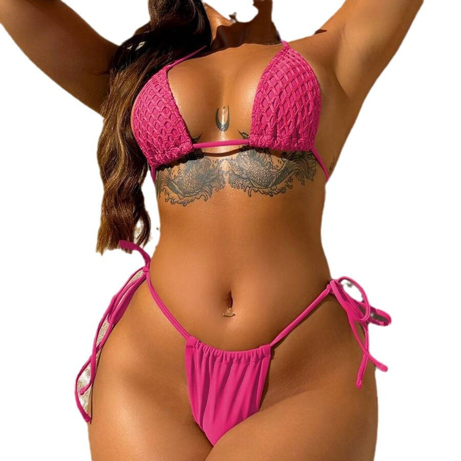 Damen Netz-Bikini mit Wickelrock R&B