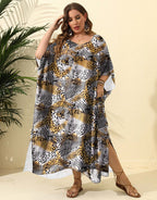Damen Kaftan mit asymmetrischem Schnitt und tierischem Druck R&B