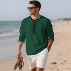 Herren Langarmshirt mit stylischem Knopfdesign R&B