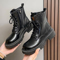Damen Stiefeletten mit robustem Profil und modischem Leder-Heel R&B