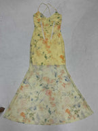 Damen Blumen Maxikleid mit raffinierten Spaghettiträgern und Spitzen-Akzenten R&B