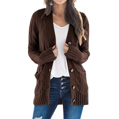 Damen Strickjacke mit Zopfmuster und praktischen Taschen R&B