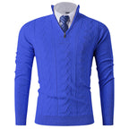 Herren eleganter Stehkragenpullover mit strukturiertem Zipper