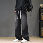 Herren Weitgeschnittene Jeanshose mit elastischem Bund und modernem Design