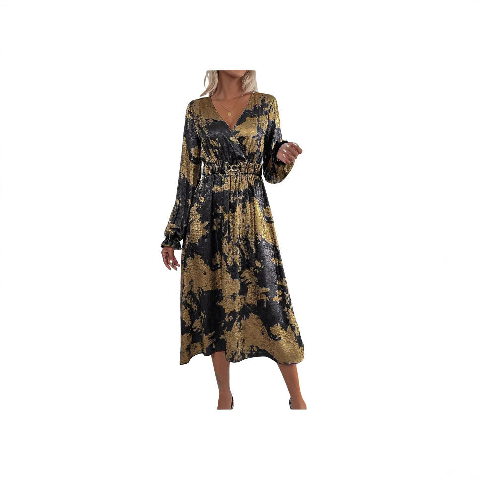 Damen Wickelkleid mit Glanz- und Mustereffekt R&B