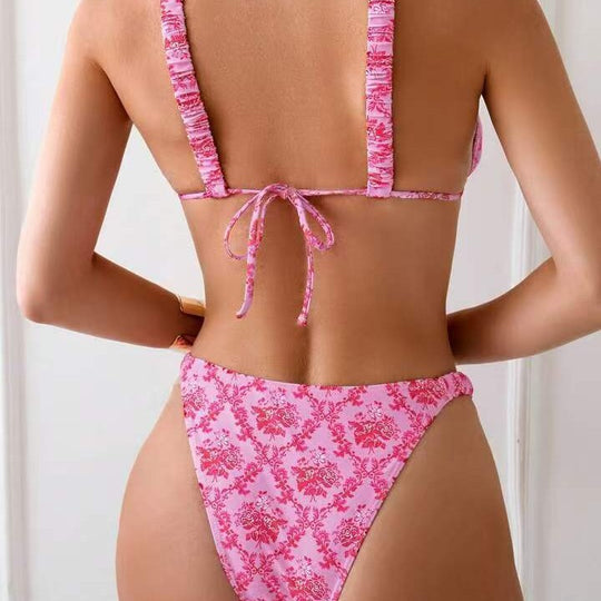 Damen Bikini-Set mit floralem Design und verstellbaren Trägern R&B