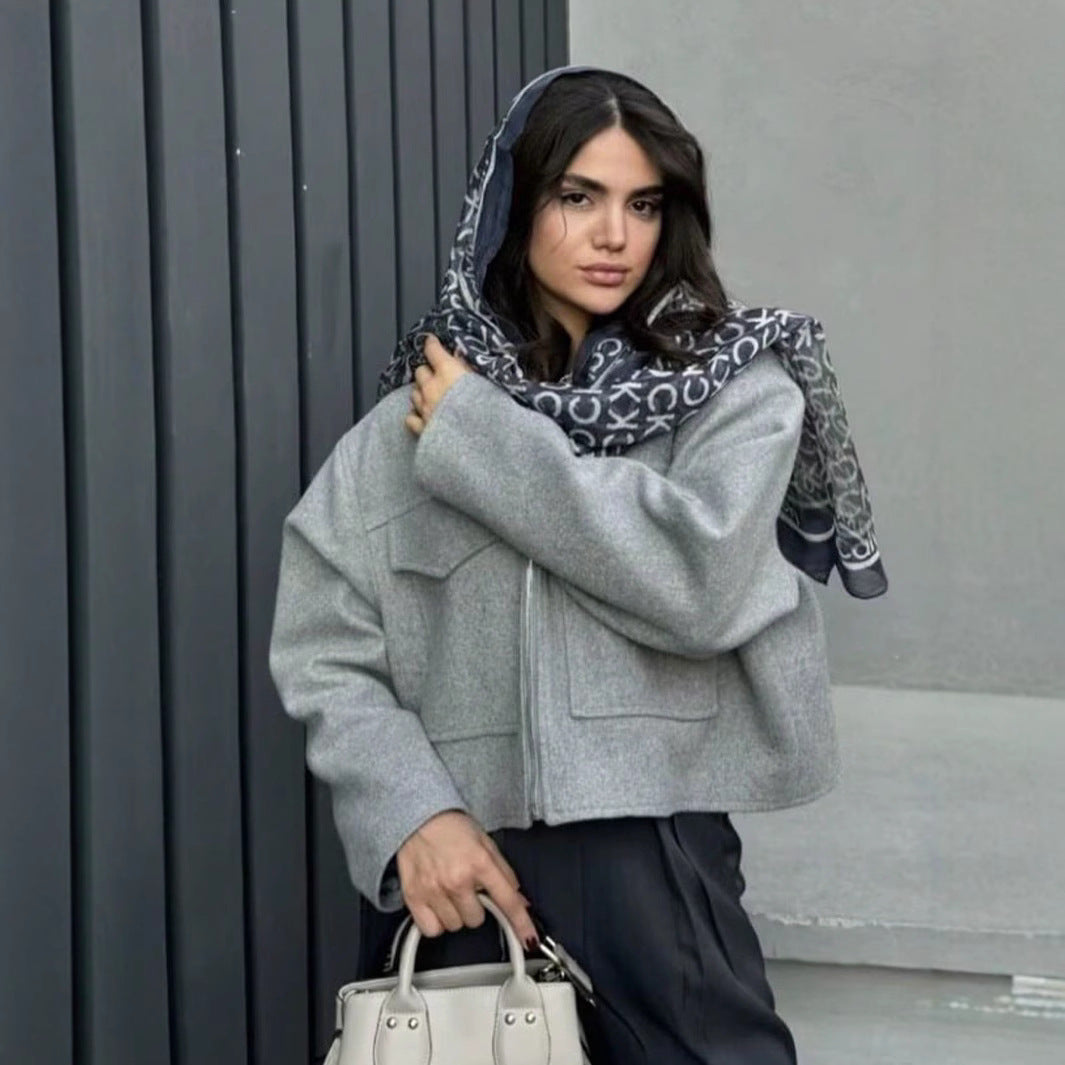 Damen moderne Übergangsjacke im lässigen Schnitt mit großen Taschen