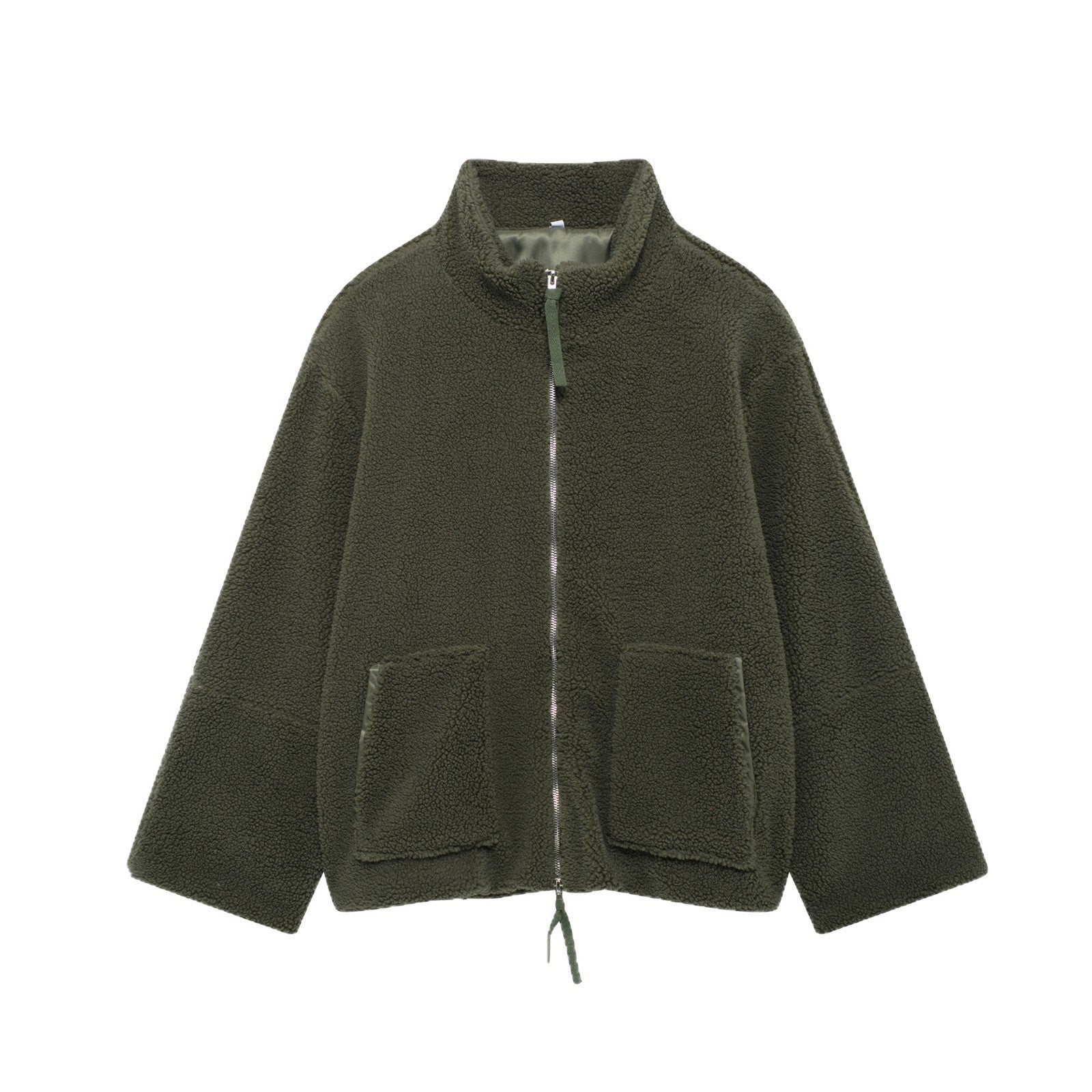 Damen Kuschelige Fleecejacke mit hohe Kragen und praktischen Taschen R&B
