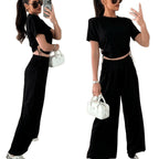 Damen Cropped Drawstring Lounge Set