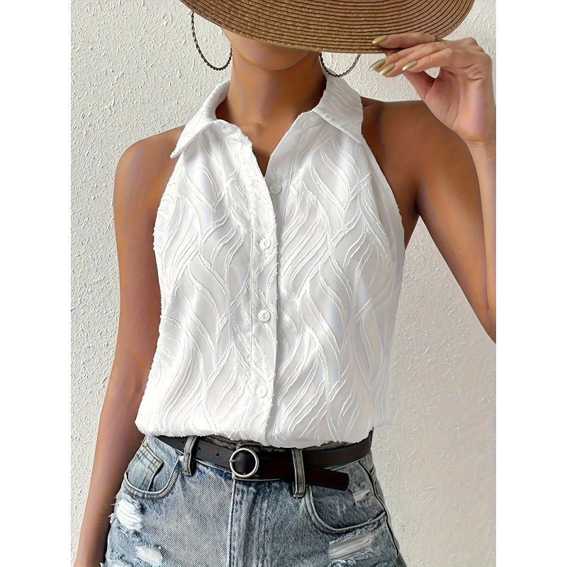 Damen ärmelloses Blusenshirt mit eleganter Struktur R&B